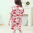 thumbnail image 4 of oqasdz Girls Silk Like Printed Pajama Set Soft Satin Sleepwear Comfortable Kids Loungewear Cute Outfits For Toddler Kids/3-4 Years, 4 of 5