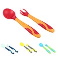 thumbnail image 1 of rygai 1 Set Baby Fork Comfortable Grip Non-slip Handle 360 Degree Bendable Odor-free Boiling Disinfection Have A Meal TPE Baby Training Torsion Fork Curved Spoon for Home,Yellow, 1 of 1