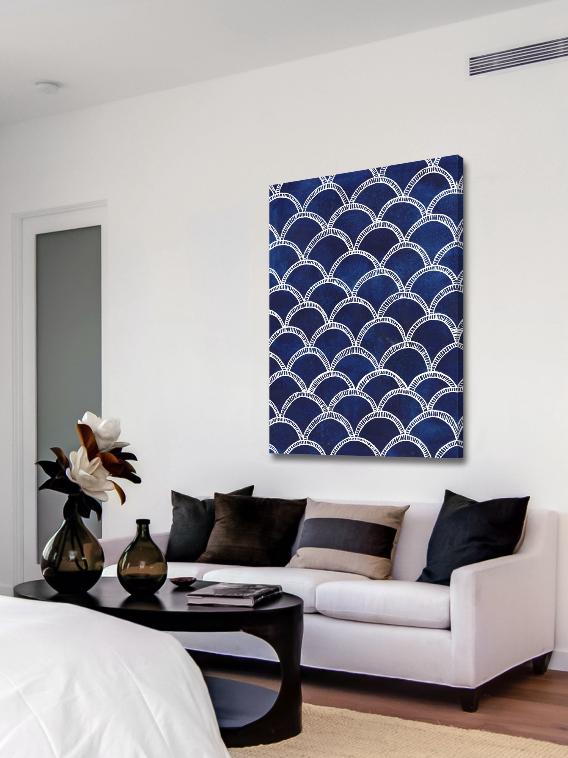 "Indigo Pattern II" Painting Print on Wrapped Canvas