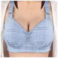 thumbnail image 1 of Eashery Women Bras Push Up Womens Bra Large Size Thin Underwear Comfortable Breathable No Steel Ring Bra Bras For Women Plus Size Blue 90C, 1 of 4