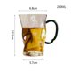 thumbnail image 2 of Taza de vidrio transparente con asa verde, 230 ml (7,8 oz) de vidrio de borosilicato, 2 of 5