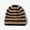 Khaki, variant on Herrnalise Autumn And Winter Knitted Hats For Men And Women Fashion Striped Curled Edgeless Cold Hat Women's Outdoor Warmth Thick Woolen Hat