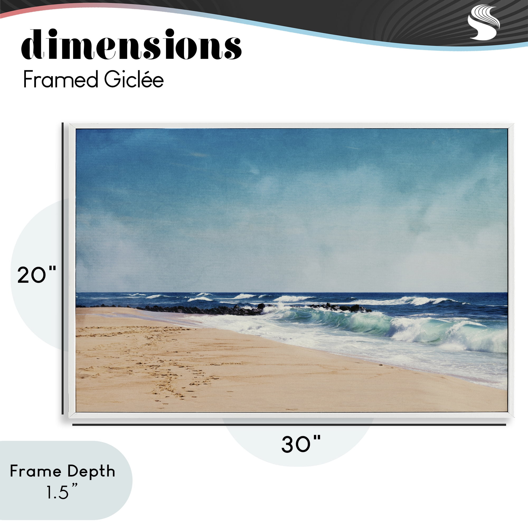 Stupell Industries Atlantic Waves Shoreline White Framed Giclee Art, design by Dirk Wüstenhagen
