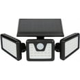 thumbnail image 1 of Foco solar de pared para exterior, lámpara solar con 3 cabezales, 70 LED, detector de movimiento, 1 of 5