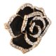 thumbnail image 4 of Broches de flores para mujer, broche de flores con diamantes de imitación, broche de flores de boda, broche de flores negro, compacto y ligero, 4 of 8