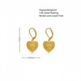 thumbnail image 2 of 14K Gold Plated Dangle Earrings for Women,Lightweight Heart Geometric Flat Brushed Drop Earrings, Hypoallergenic Leverback Earrings Jewelry, 2 of 6