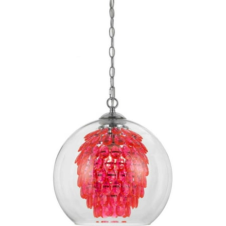 

AF Lighting Glitzy Chandelier- White-Color:Hot Pink