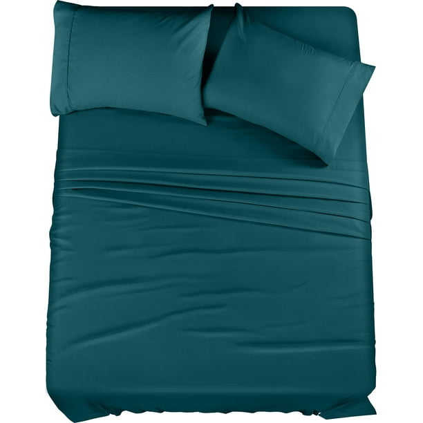 Juego de sábanas tamaño king Utopia Bedding, 4 piezas, color verde azulado