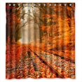 thumbnail image 1 of Cortina de ducha ABPHQTO Glam Naranja Otoño Bosque Y Vías De Tren Impermeable 160x180 cm, 1 of 2