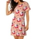 thumbnail image 2 of Fotbe Bunny And Strawberry Bata de Dormir para Mujer con Estampado, Camisón de Algodón de Manga Corta, Ropa de Dormir Casual, 2 of 6
