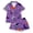 Z20-Purple, variant on Weebloom Halloween Pajamas For Toddler Girls Cute Bat Print Soft Kids Short Sleeve Button Down Shirt And Shorts Two Piece Outfit Sleepwear Nightwear Pjs Loungewear Light Purple 4-5 Years