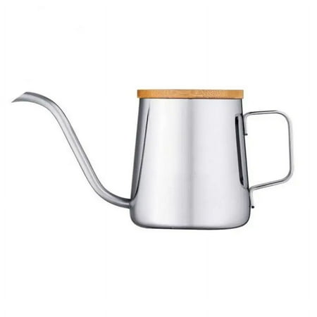 

Coffee Pot Swan Neck Thin Mouth Tea Pot Stainless Steel Narrow Spout Drip Coffee Maker Pot Coffee Tool Drip Kettle With Cover-Option 250ml silver