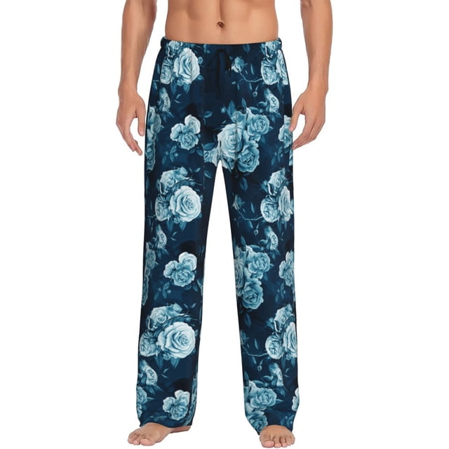 Balery Ink Rose Pantalones de pijama para hombre, pijama ultraligero, pantalón de descanso-X-Large