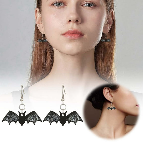 Acrylic Halloween Earrings Bat Accessories Dark Personality Unique Women Jewelry Halloween Earring Series