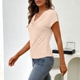 thumbnail image 6 of Babcutegg Shirts for Women Pullover V Neck Lightweight Womens Summer Tops Khaki Size XL, 6 of 10