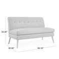 thumbnail image 6 of HL Home Furnishings Armless Loveseat in Dove Grey Linen with Espresso Legs, 6 of 12