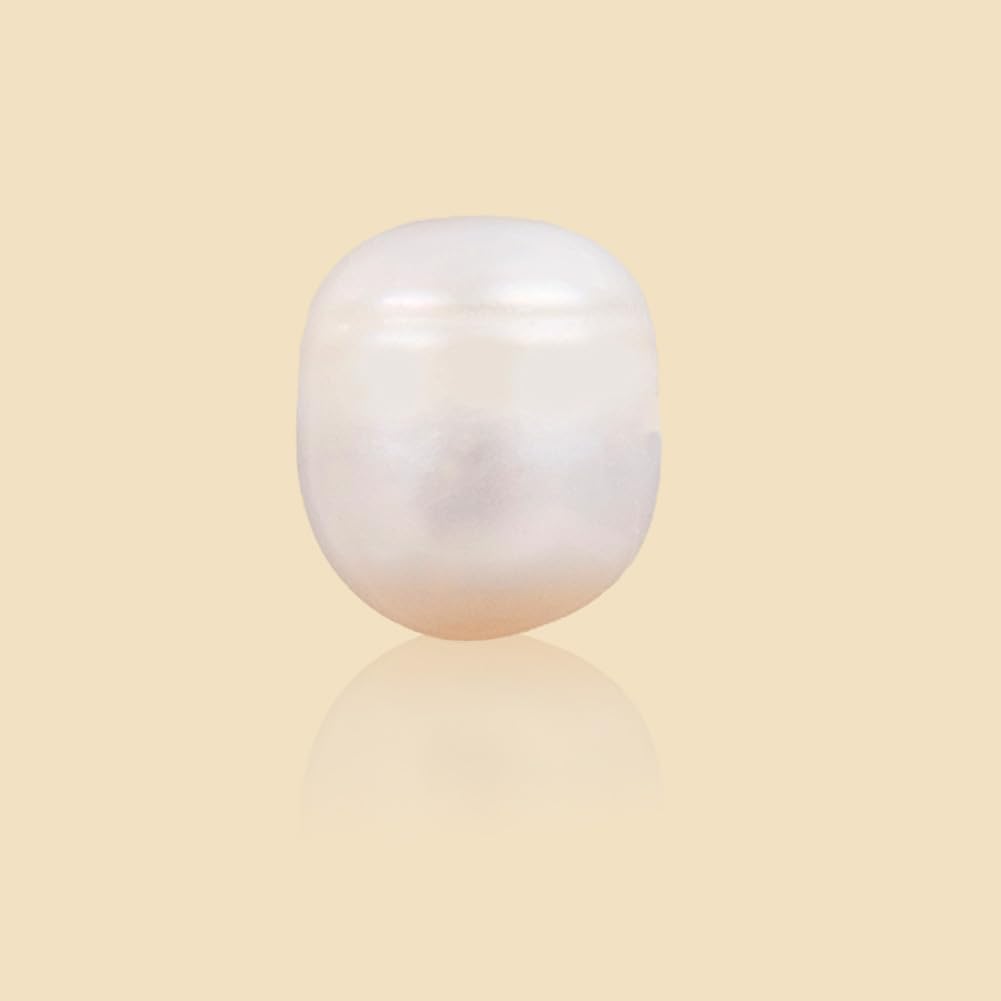 1 Box 100PCS Beige Natural Round Shape Genuine Pearl Beads with Holes Freshwater Cultured Summer Spacer Loose Real Pearls Bead Bulk for Jewelry Making Bracelets Earrings DIY Craft Supply