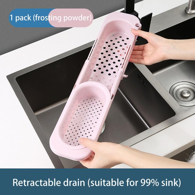 Soporte telescópico para fregadero, estante de almacenamiento de trapo retráctil, cesta de drenaje para cocina