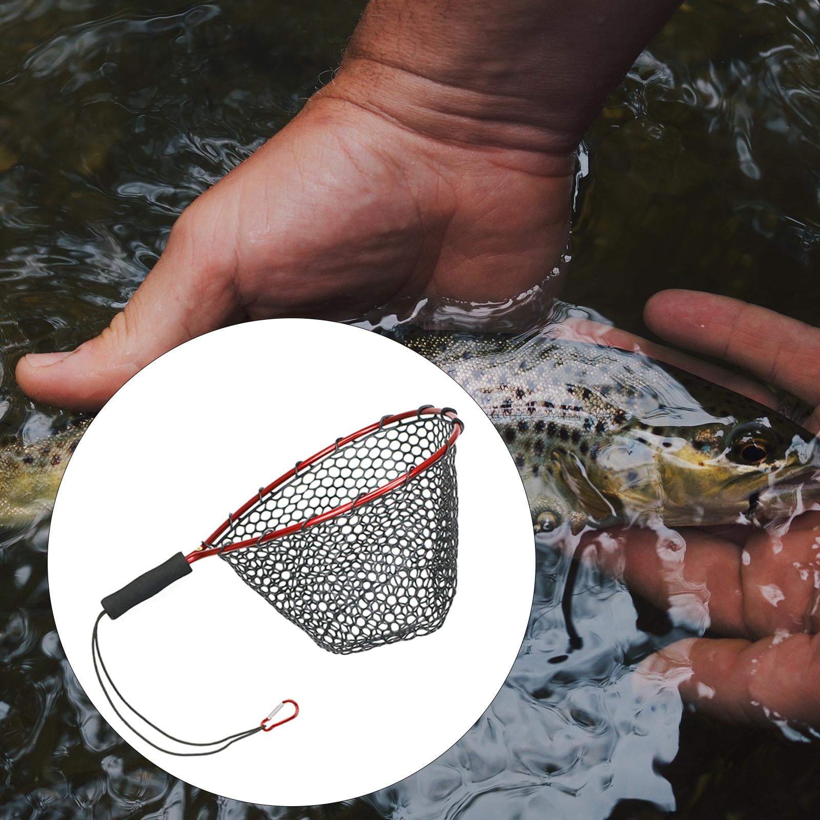 Landing Net No Folding Mesh Trout Salmon Net Not Retractable for