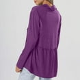 thumbnail image 6 of ATOYSOY Women's Long Sleeve Tees Fall Winter Loose Babydolls Tops Pleated Pullover Workout High Neck Sweatshirts Outwear Fashion Casual Cotton Dressy Shirts Purple M, 6 of 7