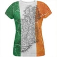 thumbnail image 1 of St Patrick's Day Vintage Irish Map Flag Distressed All Over Womens T Shirt Multi SM, 1 of 2