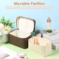thumbnail image 5 of Grusce Makeup Bag, Vanity Case for Women, PU and Polyester Vanity Bag, Travel Toiletry Bags Makeup Organizer with Removable Divider for Daily Use, 5 of 11