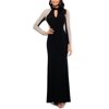 Xscape Women's Dress Petite Studded Mesh Contrast Gown   Black 6P