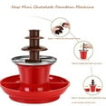 thumbnail image 5 of Leyeet 3-Tier Mini Chocolate Fountain Machine 10 Bamboo Skewers Removable Serving Tray 16-Ounce Chocolate Fondue Fountain for Party Birthday Wedding Chocolate Nacho Cheese BBQ Sauce Liqueurs (Red), 5 of 8