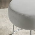thumbnail image 5 of Linon Brandi Vanity Stool, 18.25" Seat Height, Gold Finish with Gray Fabric, 5 of 8