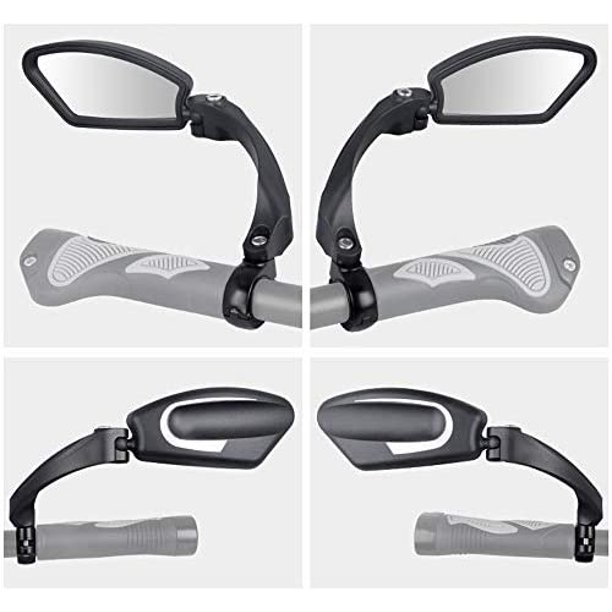 Espejo para bicicleta Control de rotación de 360° Espejo para bicicleta Manillar giratorio ajustable con tira reflectante Espejo de acero inoxidable para bicicletas, bicicletas de montaña (izquierda) ACTIVE Biensenido a ACTIVE