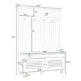 thumbnail image 5 of Juiluna 5-in-1 Hall Tree With Shoe Bench, Shutter-shaped Doors Cabinet, Coat Rack, Open Storage Shelves And 4 Sturdy Hooks For Hallway, Entryway, Living Room 47.2inch, 5 of 9