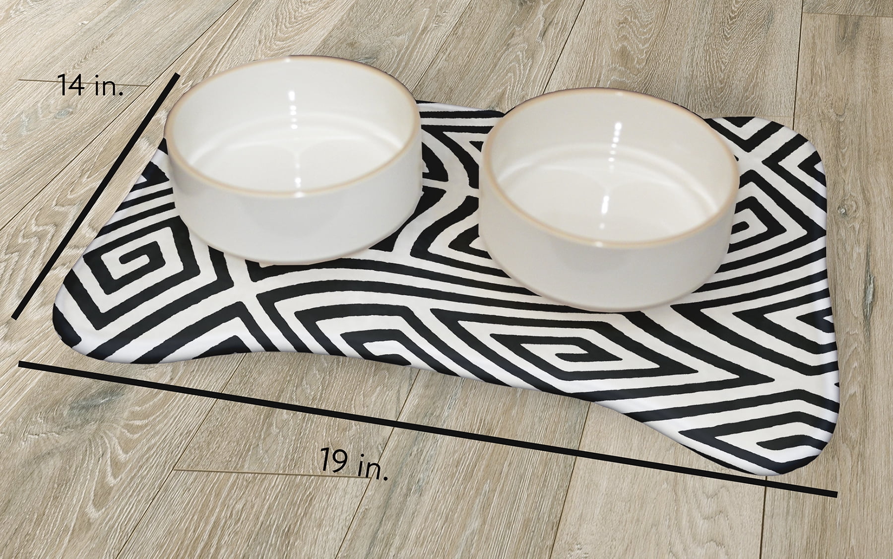 Simply Daisy Geometric Bone Shape Pet Feeding Mat for Dogs