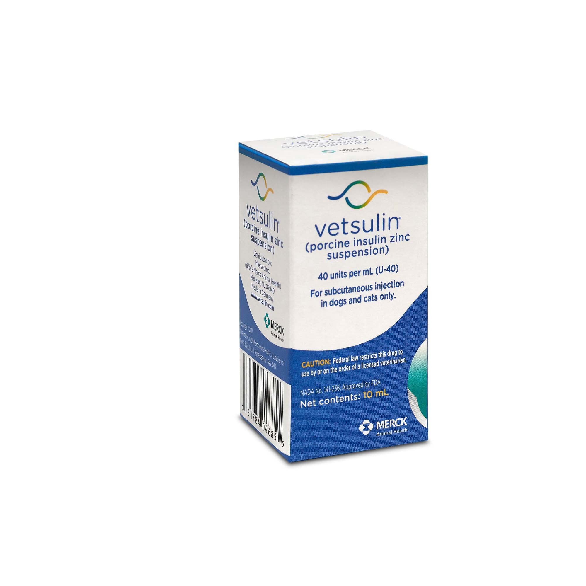 Vetsulin (Porcine Insulin Zinc Suspension) Insulin for Diabetes in Dogs and Cats, 10 ml