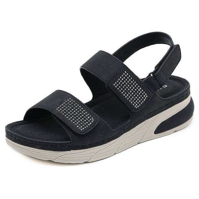 Sandalias de punta abierta para mujer cómodas sandalias de cuña plana antideslizantes para primavera y verano