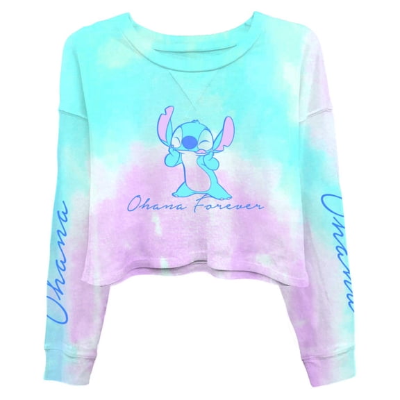 Ladies Lilo and Stitch Sweatshirt - Ladies Classic Lilo and Stitch Tie Dye Long Sleeve Skimmer