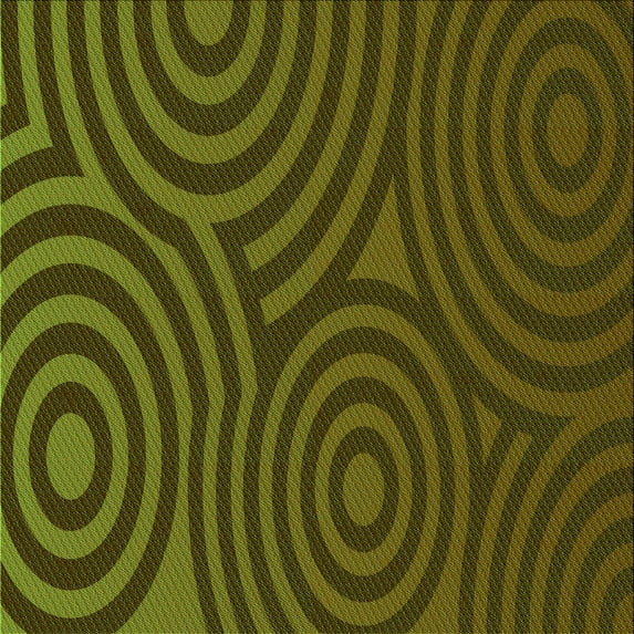 Ahgly Company Indoor Square Patterned Olive Green Area Rugs, 6' Square