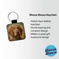 thumbnail image 2 of Wirehaired Vizsla Dog Art Nouveau Faux Leather Square Keychain, 2 of 7