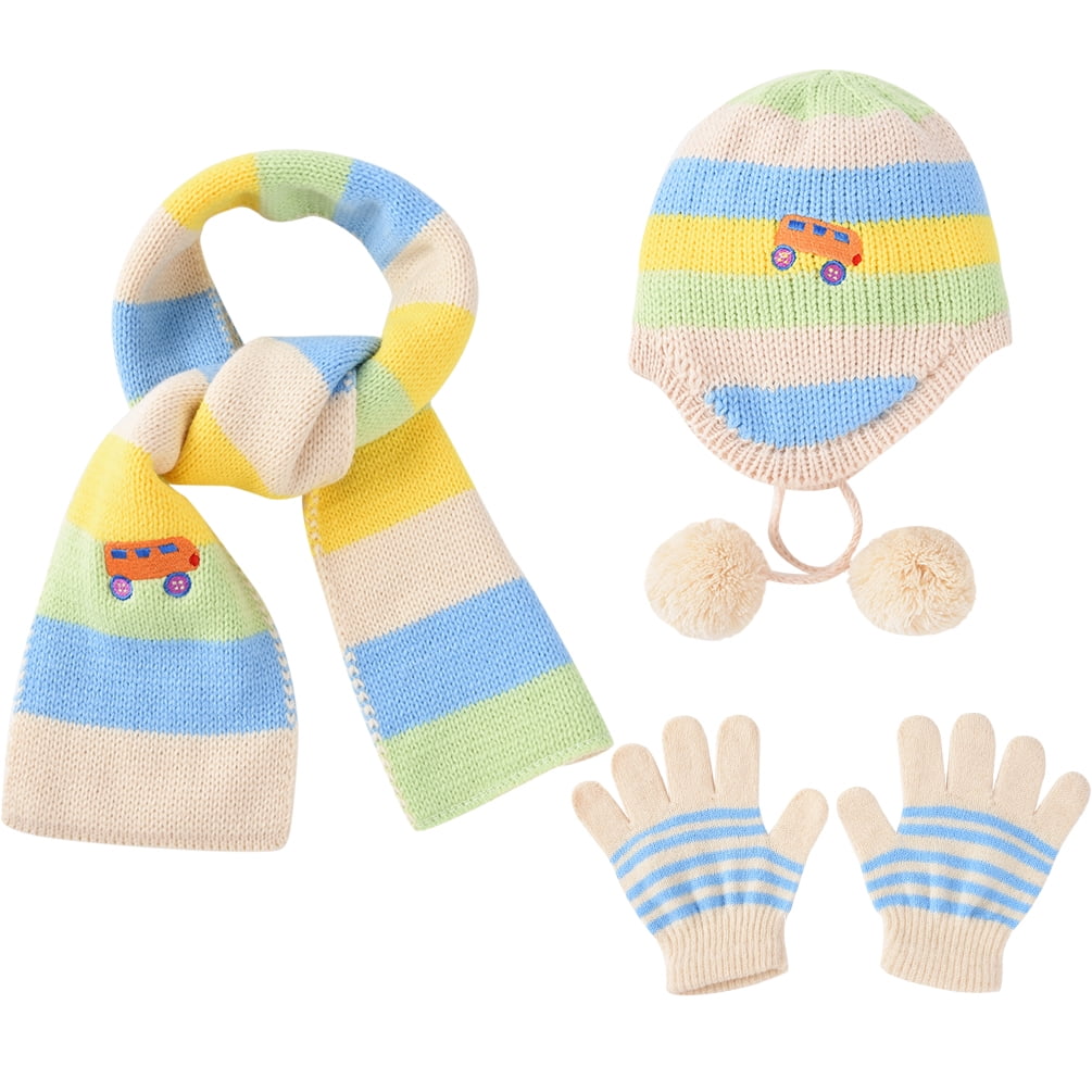 baby boy hat scarf gloves set
