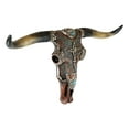 thumbnail image 5 of 20" L Rustic Western Tooled Leather Cross Longhorn Bull Cow Skull Wall Decor, 5 of 5