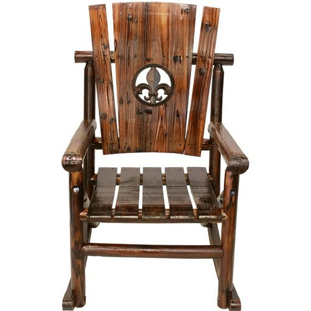 Leigh Country TX 93619 Leigh Country Char-Log Fleur-de-lis Medallion Rocker