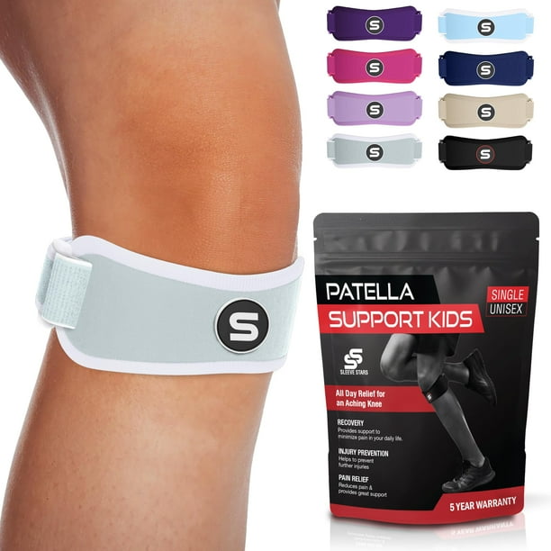 Rodillera de la marca sueca Sleeve Stars para el tendón rotuliano, eficaz para mujeres y hombres, con 3 longitudes ajustables para jóvenes y niños de 18 a 38 cm (individual/verde menta/niños)
