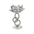 thumbnail image 2 of Christmas Lotus Flower Candle Holders – Sliver Crystal Glass Centerpiece for Holiday Mantle Dining Table Wedding Decor Festive Living Room Accent 9.8 Inch Tall Elegant Home Decoration, 2 of 6