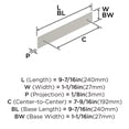 thumbnail image 6 of Amerock Maymont 7-9/16 inch (192mm) Center-to-Center Rectangle Satin Nickel Cabinet Pull Backplate, 6 of 7