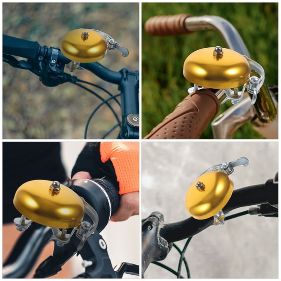 WEUVEB Bike Accessories Bike Bell Aluminum Alloy Golden 2Pcs