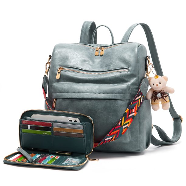 Set de 2 mochilas Soperwillton de piel sintética para mujer
