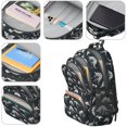 thumbnail image 4 of Dinosaur and Skeleton Navy Blue Pattern Cute School Backpack Bag with Padded Back and Adjustable Shoulder Straps 16.9 X 12.6 X 5.9 Inches, 4 of 5