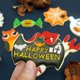 thumbnail image 4 of Juego de moldes de galleta de fantasma de calabaza de Halloween para hornear moldes de acero inoxidable para hornear dulces, barra de cocina G,11 Feliz Sencillez, 4 of 5