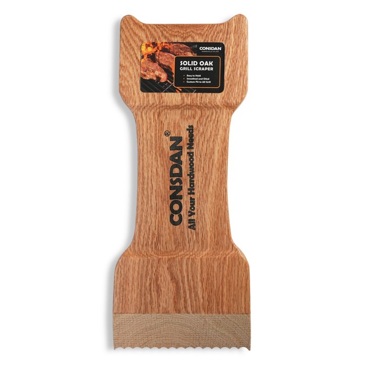 CONSDAN Grill Scraper, Soild Oak Wooden Grill Brush, Grill Scraper for  Outdoor Grill, Bristle Free Grill Scrapers, Grill Grate Cleaner Safe Wood  Grill