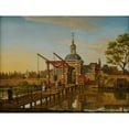 thumbnail image 2 of Paulus Constantijn la Fargue 24x19 Gold Ornate Framed and Double Matted Museum Art Print Titled - Leiden, a View of Koepoort, Seen from the Road to Zoeterwoude, 2 of 4