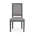 thumbnail image 6 of Noble House Robin French Wood Upholstered Dining Chair, Set of 2, Gray, 6 of 11